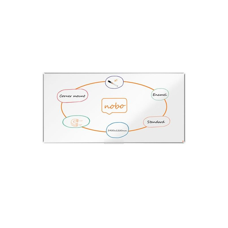 (1915151) NOBO PIZARRA PREMIUM PLUS DE ACERO VITRIFICADO 240X120CM BLANCO