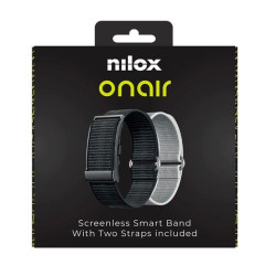 (NXSWONAIRBK) NILOX PULSERA INTELIGENTE SIN PANTALLA BLUETOOTH INCLUYE DOS PULSERAS NEGRO Y PLATA