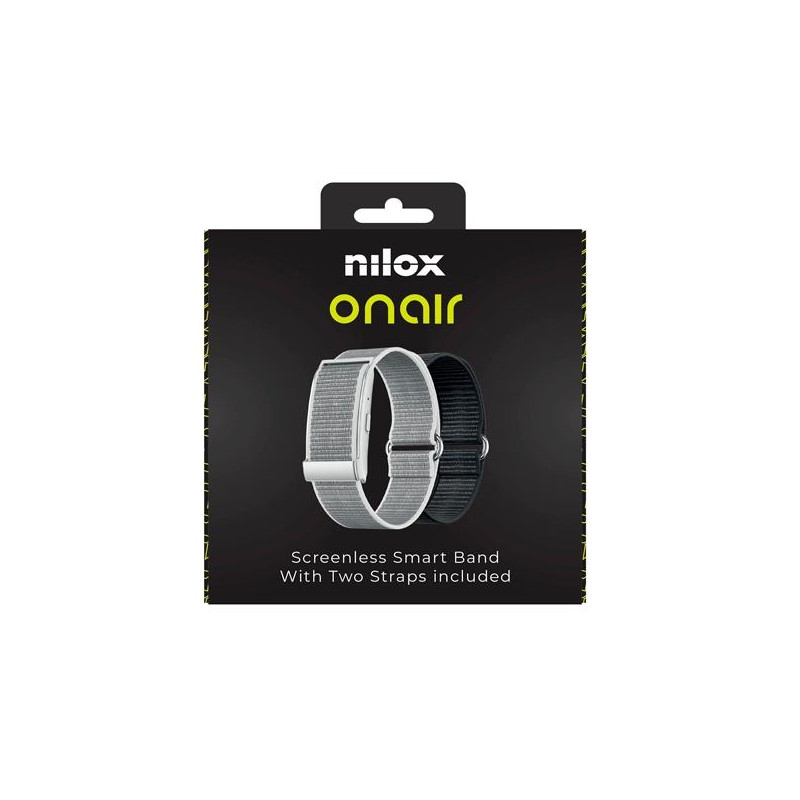(NXSWONAIRSL) NILOX PULSERA INTELIGENTE SIN PANTALLA BLUETOOTH INCLUYE DOS PULSERAS PLATA Y NEGRO