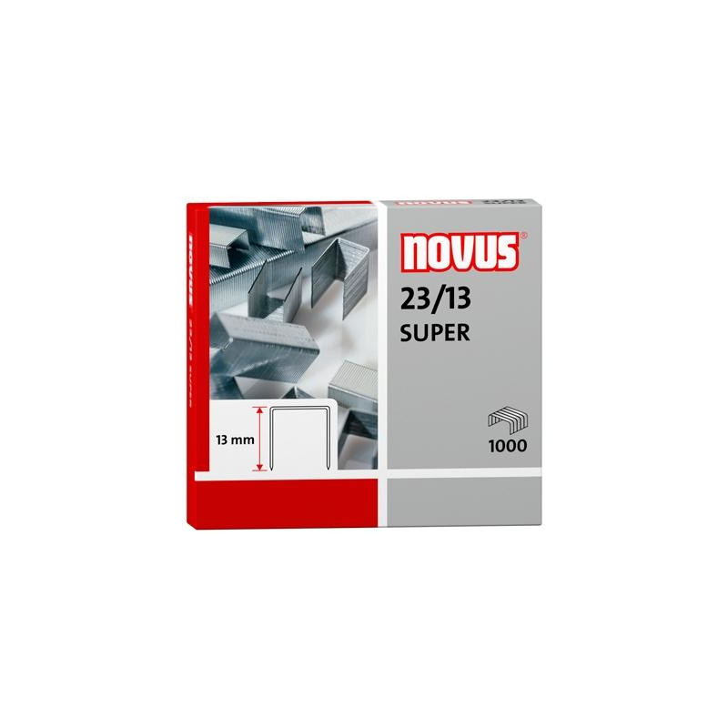 (042-0533) NOVUS GRAPAS SUPER 23/13 PARA GRAPADORAS DE GRUESOS CAJA 1000 UD