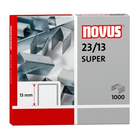 (042-0533) NOVUS GRAPAS SUPER 23/13 PARA GRAPADORAS DE GRUESOS CAJA 1000 UD