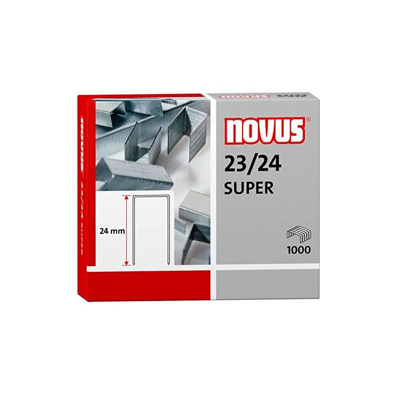 (042-0644) NOVUS GRAPAS SUPER 23/24 PARA GRAPADORAS DE GRUESOS CAJA 1000 UD