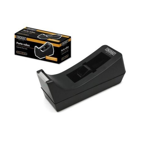 (323817) OFFICE CLUB DISPENSADOR PARA ROLLOS CELO DE 33 METROS NEGRO MODELO PR1