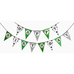 (102-1027) OH YEAH GUIRNALDA BANDERINES HAPPY BIRTHDAY FÚTBOL 5M