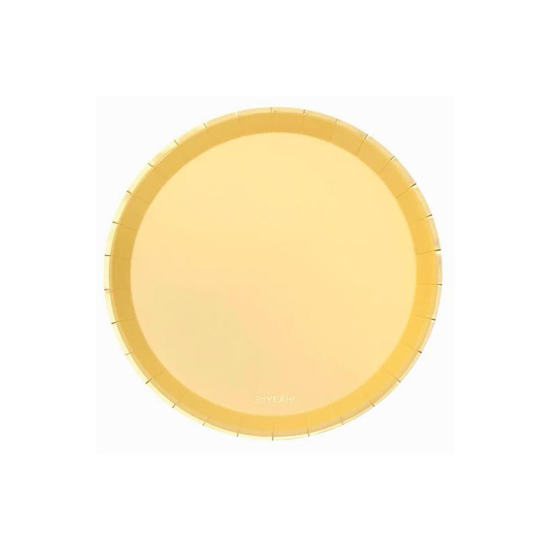 (119-1042) OH YEAH PLATO LLANO METLAIZADO Ø20.5CM AMARILLO PASTEL PACK 8U