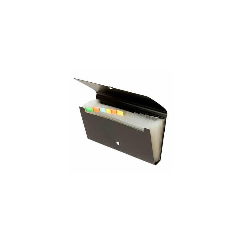 (42668) OFFICE BOX CLASIFICADOR CHEQUERA 12 DIV. 120X260 LOMO 30MM NEGRO