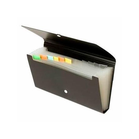 (42668) OFFICE BOX CLASIFICADOR CHEQUERA 12 DIV. 120X260 LOMO 30MM NEGRO