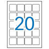 (12847) APLI ETIQUETAS ADHESIVAS 45X45MM INKJET/LÁSER C/ROMOS 20 X 20H POLIÉSTER BLANCO