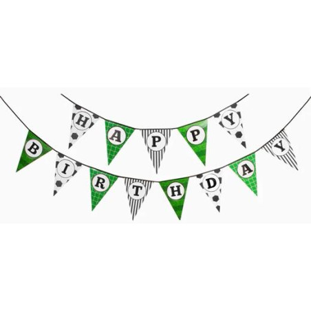 (102-1027) OH YEAH GUIRNALDA BANDERINES HAPPY BIRTHDAY FÚTBOL 5M