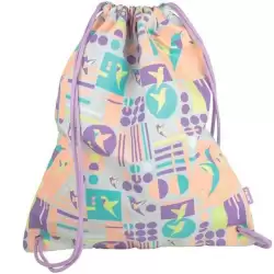 (08420SCL) MILAN SACO PORTATODO CON TIRAS GRANDE SUGAR COLIBRÍ PASTEL ROSA/GRIS