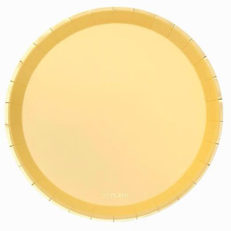 (119-1042) OH YEAH PLATO LLANO METLAIZADO Ø20.5CM AMARILLO PASTEL PACK 8U