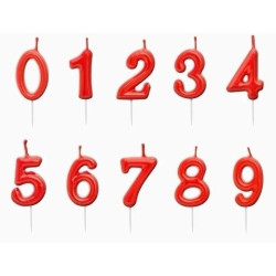 (121-1332) OH YEAH VELA 5CM NÚMERO 7 ROJO