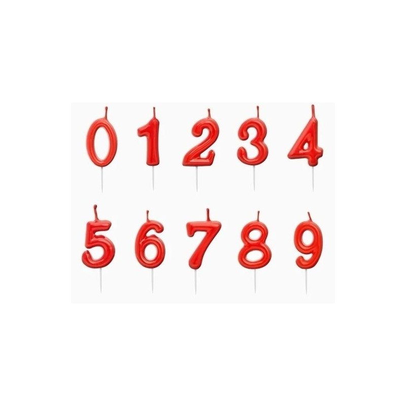 (121-1332) OH YEAH VELA 5CM NÚMERO 7 ROJO