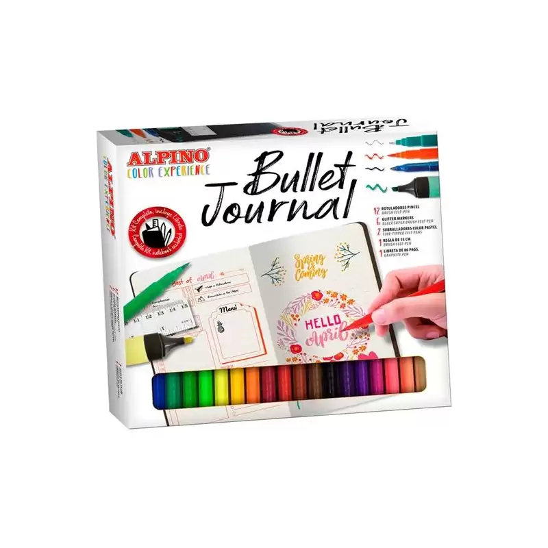 (AR001010) ALPINO ROTULADORES BULLET JOURNAL COLOR EXPERIENCE KIT COMPLETO C/SURTIDOS ESTUCHE 22 PIEZAS