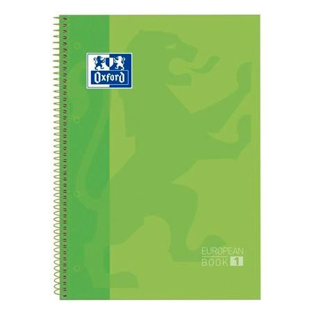 (100430199) OXFORD CUADERNO CLASSIC EUROPEANBOOK 1 WRITE&ERASE 80H A4+ 5X5MM MICROPERFORADO T/EXTRADURA VERDE MANZANA