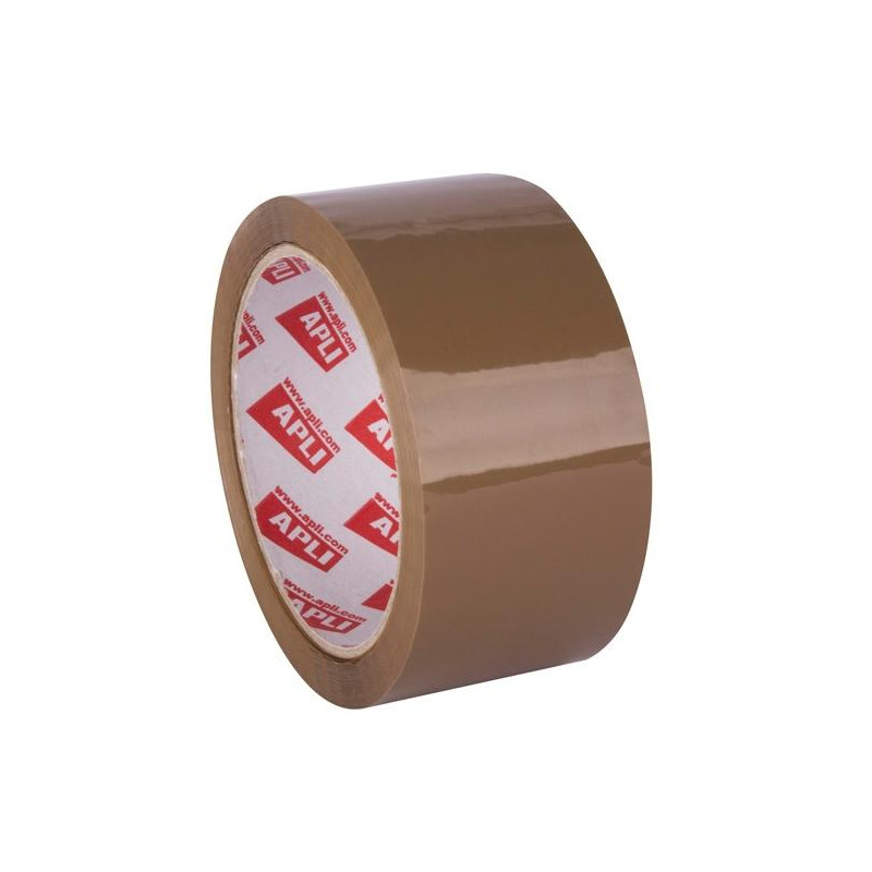 (11593) APLI PRECINTO BASIC PP ADHESIVO ACRÍLICO 25 MICRAS ROLLO 48MMX66M MARRÓN BRILLANTE