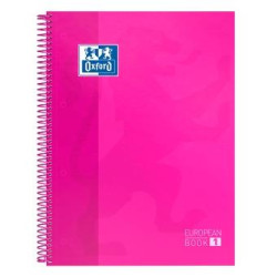 (100430270) OXFORD CUADERNO CLASSIC EUROPEANBOOK 1 WRITE&ERASE 80H A4+ 5X5MM MICROPERFORADO T/EXTRADURA FUCSIA