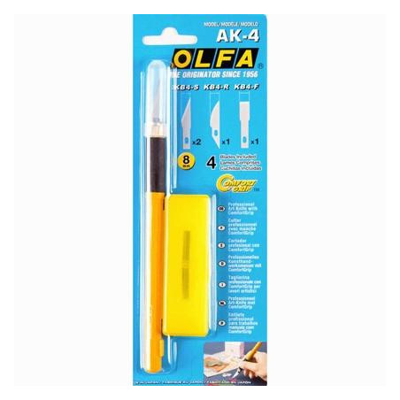 (AK-4) OLFA CORTADOR ART KNIFE PRO DE PRECISIÓN  AK-4 CON 4 CUCHILLAS INTERCAMBIABLES