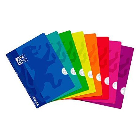 (400026393) OXFORD LIBRETA GRAPADA OPENFLEX 48H A4 4X4MM TAPA DE PLÁSTICO C/SURTIDOS