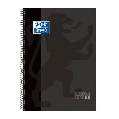 (400050189) OXFORD CUADERNO CLASSIC EUROPEANBOOK 1 WRITE&ERASE 80H A4+ 1 LINEA MICROPERFORADO T/EXTRADURA NEGRO