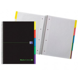 (400088331) OXFORD CUADERNO EUROPEANBOOK 5 &YOU 100H A4+ 5X5 CON 5 PESTAÑAS TAPA EXTRADURA NEGRO