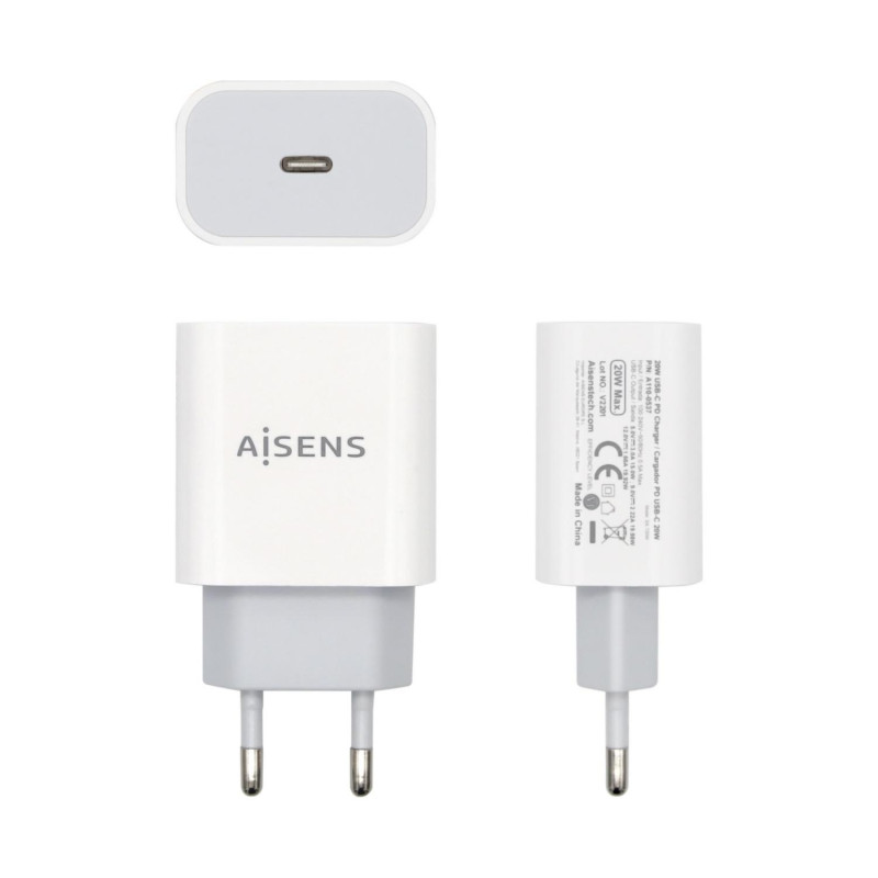 (A110-0537) AISENS CARGADOR USB-C PD3.0  20W ALTA EFICIENCIA 5V/3A 9V/2