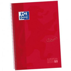 (400106997) OXFORD CUADERNO TOUCH EUROPEANBOOK 1 WRITE&ERASE 80H A4+ 5X5MM MICROPERFORADO TAPA EXTRADURA CARMÍN