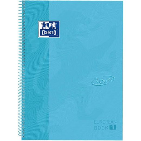 (400107010) OXFORD CUADERNO EUROPEANBOOK 1 TOUCH WRITE&ERASE 80H A4+ 5X5MM MICROPERFORADO T/EXTRADURA AZUL PASTEL