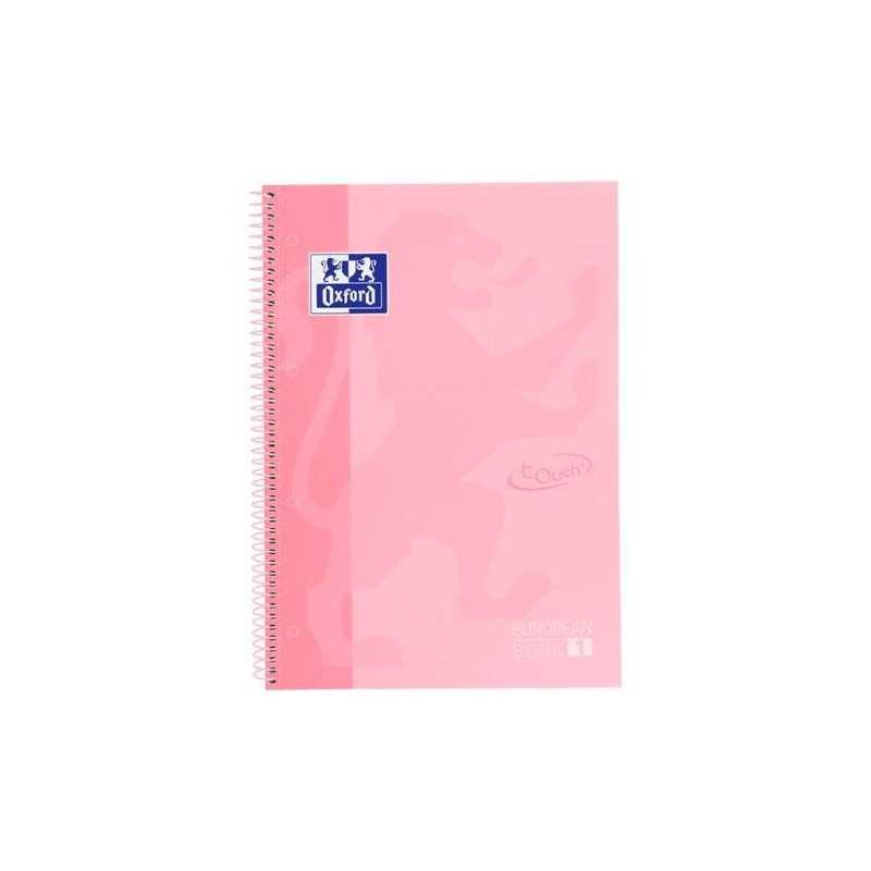 (400117272) OXFORD CUADERNO TOUCH EUROPEANBOOK 1 WRITE&ERASE 80H A4+ 5X5MM MICROPERFORADO T/EXTRADURA FLAMINGO PASTEL