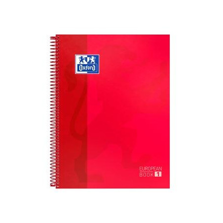 (100430198) OXFORD CUADERNO CLASSIC EUROPEANBOOK 1 WRITE&ERASE 80H A4+ 5X5MM MICROPERFORADO T/EXTRADURA ROJO