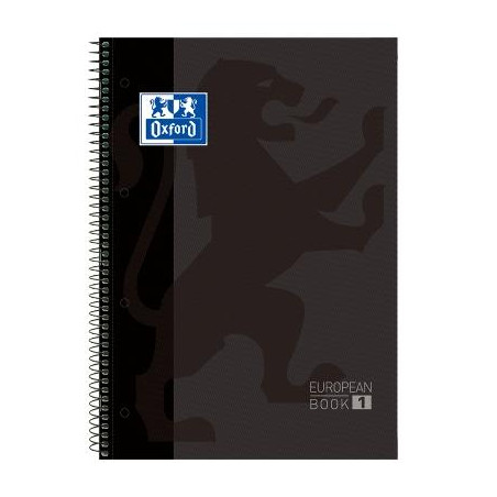 (100430269) OXFORD CUADERNO CLASSIC EUROPEANBOOK 1 WRITE&ERASE 80H A4+ 5X5MM MICROPERFORADO T/EXTRADURA NEGRO