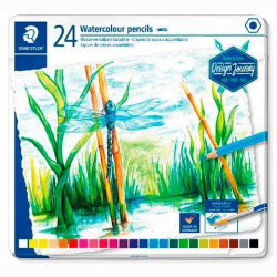 (14610C M24) STAEDTLER LÁPICES DE COLORES DESING JOURNEY 14610C C/SURTIDOS ESTUCHE METAL 24 UD