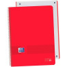(400149359) OXFORD CUADERNO LIVE&GO EUROPEANBOOK 1 80H A4+ 5X5MM MICROPERFORADO T/PLÁSTICO PACK 5 UD ROJO