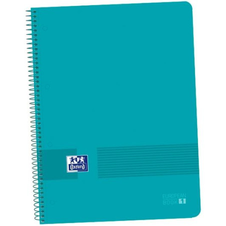 (400149420) OXFORD CUADERNO LIVE&GO EUROPEANBOOK 1 80H A4+ 5X5MM MICROPERFORADO T/PLÁSTICO PACK 5 UD AQUA