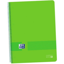 (400149421) OXFORD CUADERNO LIVE&GO EUROPEANBOOK 1 80H A4+ 5X5MM MICROPERFORADO T/PLÁSTICO PACK 5 UD VERDE