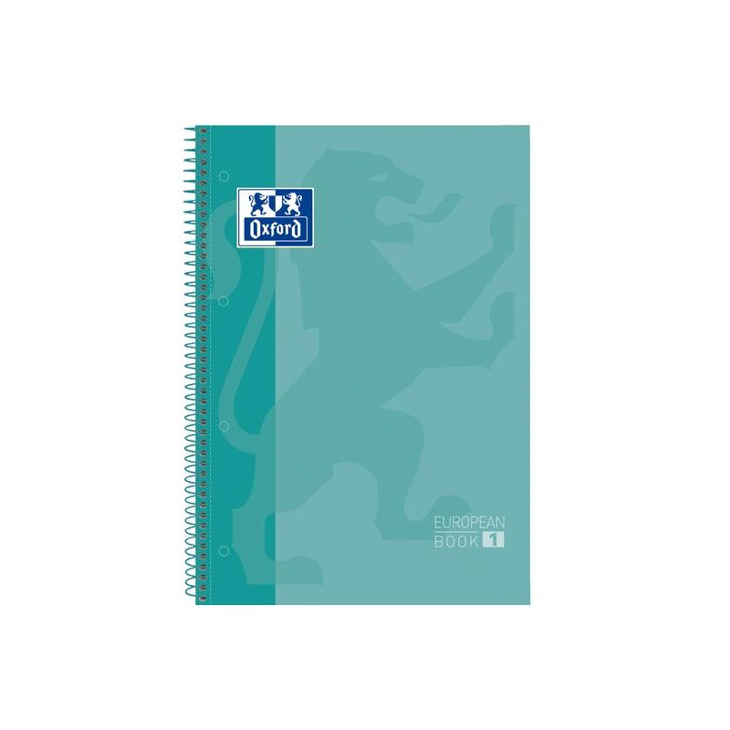 (400078125) OXFORD CUADERNO CLASSIC EUROPEANBOOK 1 WRITE&ERASE 80H A4+ 1 LINEA MICROPERFORADO T/EXTRADURA PACK 5 UD ICE MINT