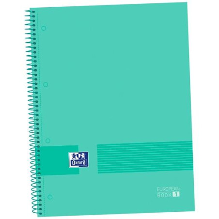 (400149495) OXFORD CUADERNO &YOU EUROPEANBOOK 1 WRITE&ERASE 80H A4+ 5X5MM MICROPERFORADO T/EXTRADURA PACK 5 UD SOFT MINT GREEN