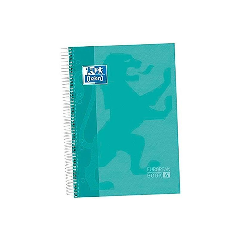 (400151429) OXFORD CUADERNO CLASSIC EUROPEANBOOK 5 MICROPERFORADO 120H (50% GRATIS) A4+ 5X5 TAPA EXTRADURA ICE MINT