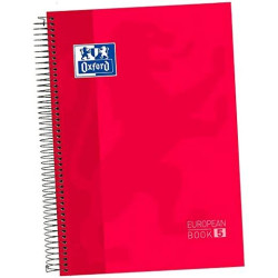 (400151480) OXFORD CUADERNO CLASSIC EUROPEANBOOK 5 MICROPERFORADO 120H (50% GRATIS) A4+ 5X5 TAPA EXTRADURA ROJO