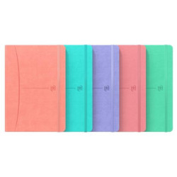 (400154941) OXFORD CUADERNO COSIDO SIGNATURE 80H A5 1 LÍNEA CIERRE C/GOMA TAPA EXTRADURA C/SURTIDOS PASTEL
