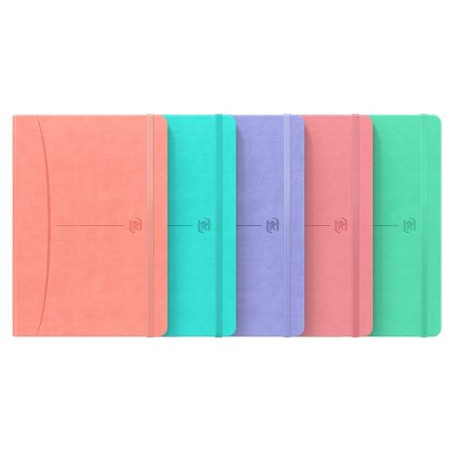 (400154941) OXFORD CUADERNO COSIDO SIGNATURE 80H A5 1 LÍNEA CIERRE C/GOMA TAPA EXTRADURA C/SURTIDOS PASTEL