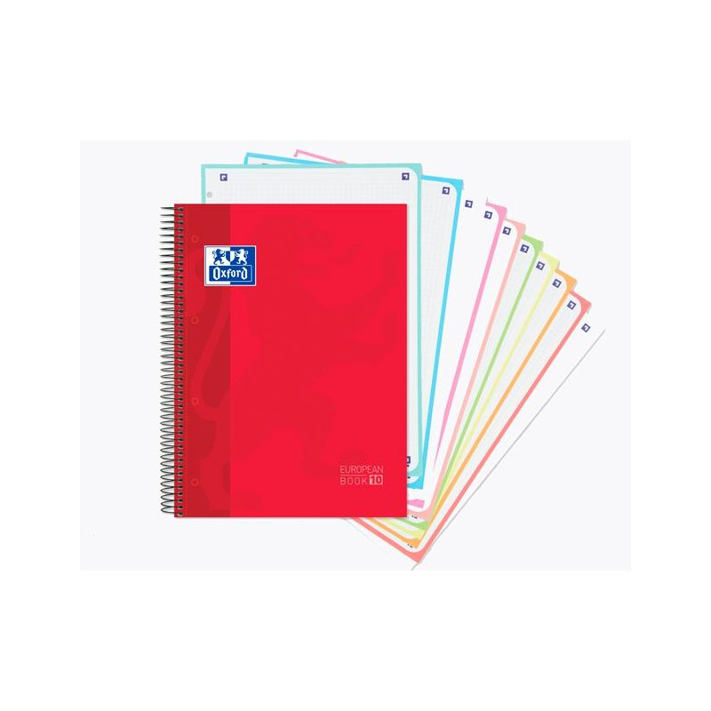 (400118931) OXFORD CUADERNO EUROPEANBOOK 10 CLASSIC MICROPERFORADO 150 HOJAS 5X5 TAPAS EXTRADURAS CLASSIC A4+ C/ SURTIDOS