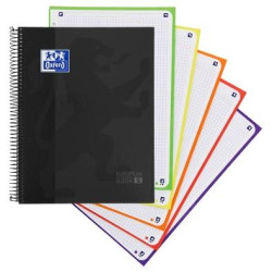 (400158600) OXFORD CUADERNO CLASSIC EUROPEANBOOK 5 WRITE&ERASE 120H A4+ 5X5 MICROPERFORADO TAPA EXTRADURA NEGRO