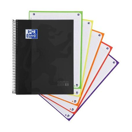 (400158600) OXFORD CUADERNO CLASSIC EUROPEANBOOK 5 WRITE&ERASE 120H A4+ 5X5 MICROPERFORADO TAPA EXTRADURA NEGRO
