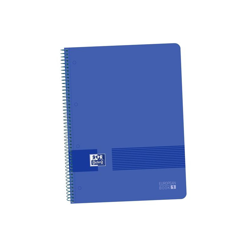 (400149358) OXFORD CUADERNO LIVE&GO EUROPEANBOOK 1 80H A4+ 5X5MM MICROPERFORADO T/PLÁSTICO PACK 5 UD AZUL MARINO