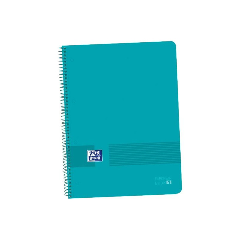 (400149420) OXFORD CUADERNO LIVE&GO EUROPEANBOOK 1 80H A4+ 5X5MM MICROPERFORADO T/PLÁSTICO PACK 5 UD AQUA