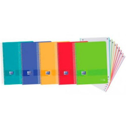 (400149423) OXFORD CUADERNO LIVE&GO EUROPEANBOOK 8 MICROPERFORADO 160H A4+ 5X5 TAPA DE PLÁSTICO C/SURTIDOS VIVOS
