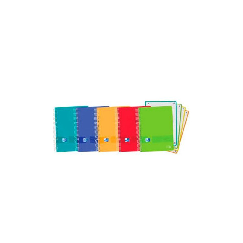 (400149424) OXFORD CUADERNO LIVE&GO EUROPEANBOOK 4 MICROPERFORADO 120H A5+ 5X5 T/PLÁSTICO C/SURTIDOS VIVOS