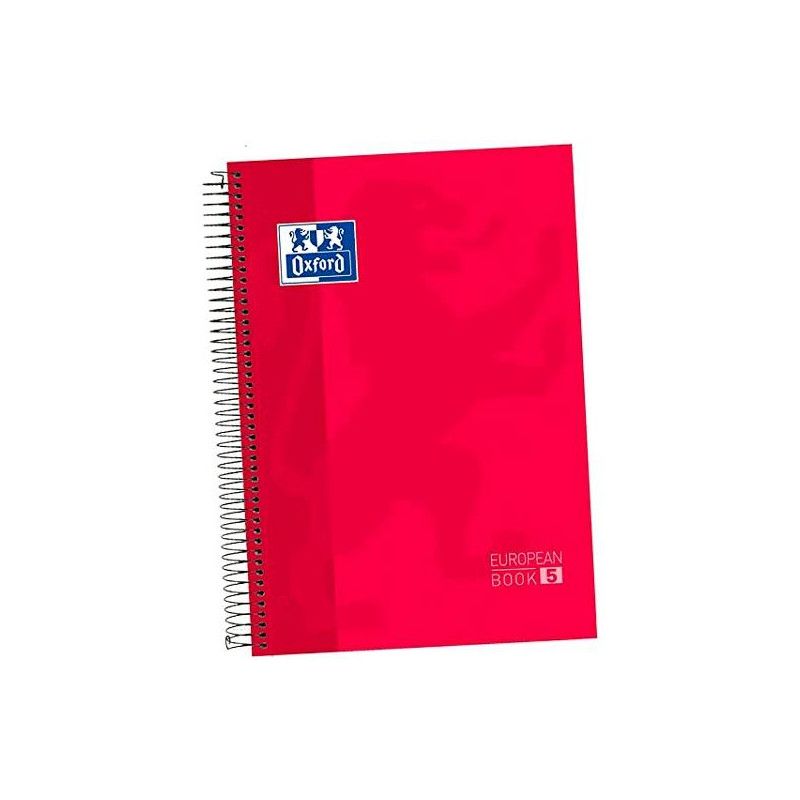 (400151480) OXFORD CUADERNO CLASSIC EUROPEANBOOK 5 MICROPERFORADO 120H (50% GRATIS) A4+ 5X5 TAPA EXTRADURA ROJO