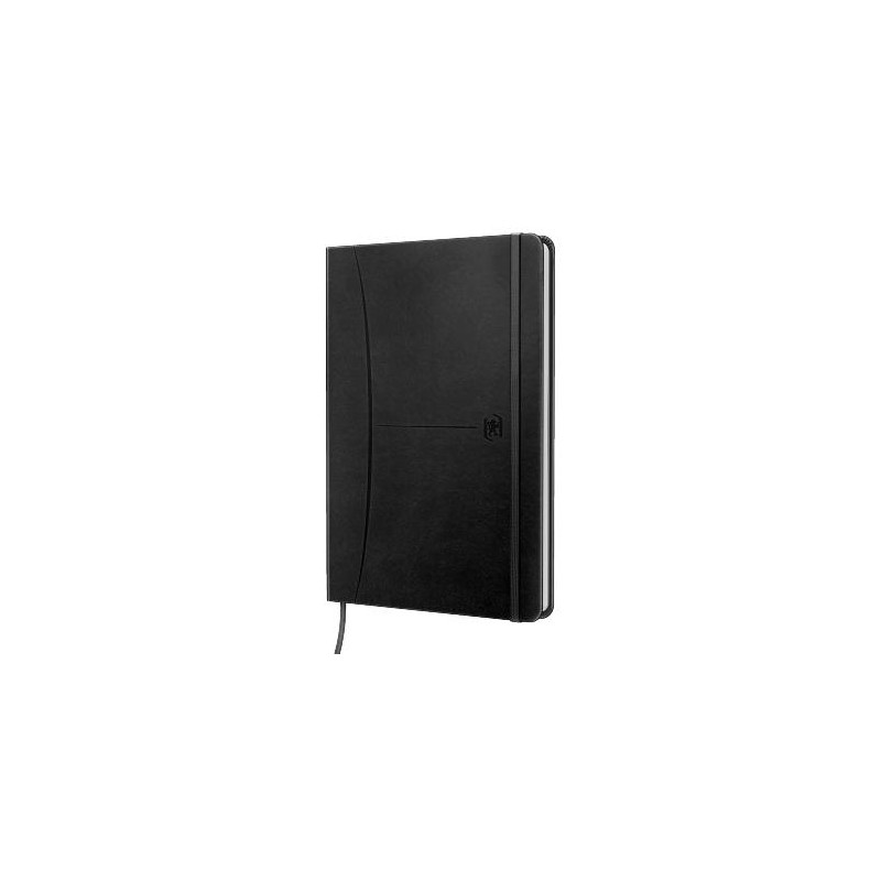 (400154943) OXFORD CUADERNO COSIDO SIGNATURE 80H A5 1 LÍNEA CIERRE C/GOMA TAPA EXTRADURA NEGRO